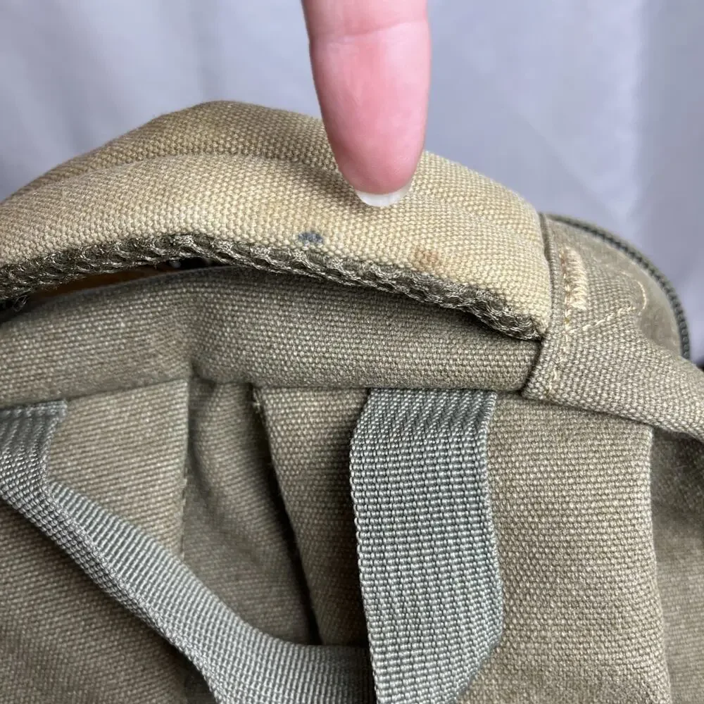 Manatee Apollo Beach FL Backpack Adult Full Size Olive Green And Tan Canvas